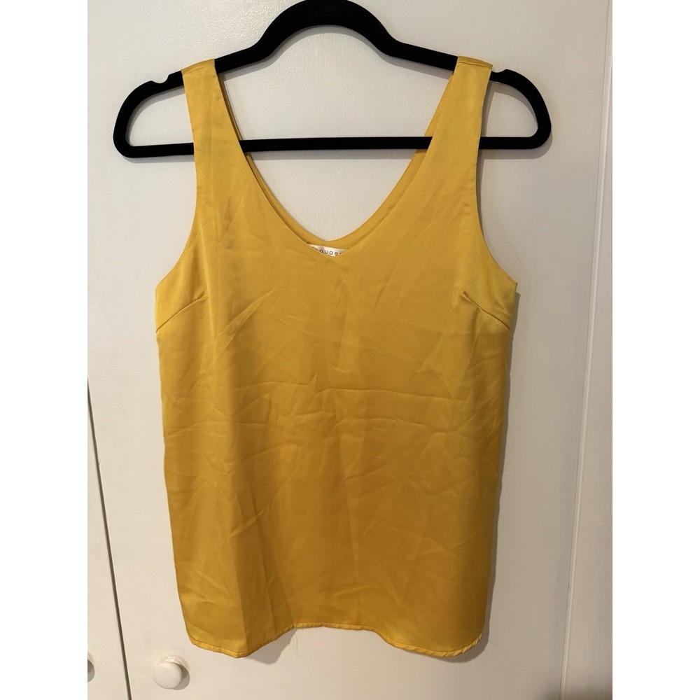 Ekouaer Women's Yellow Tank Top Size XS Polyester Spandex Sleeveless V-Neck